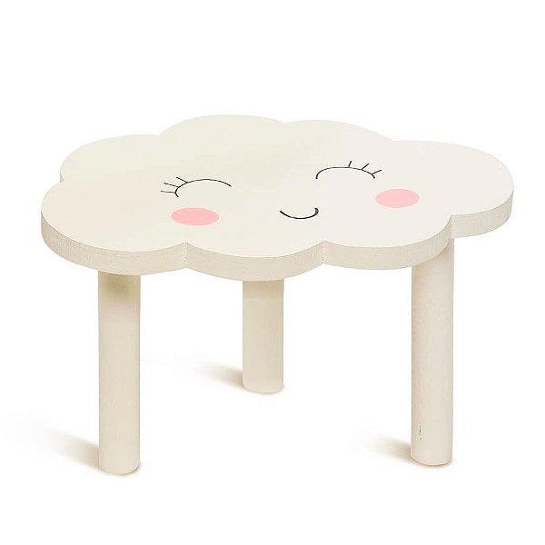 Festa Chuva de Amor - Banquinho de Madeira M (26x17,5x15,5cm)