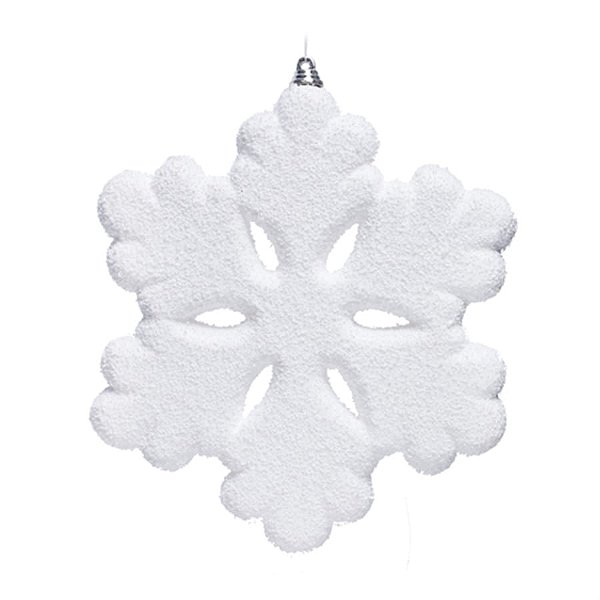 Enfeite Pendurar Floco Neve Branco 20cm - 4 Un