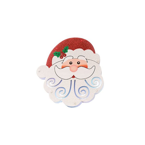 Rosto Noel Luminoso 2 AA Branco e Vermelho