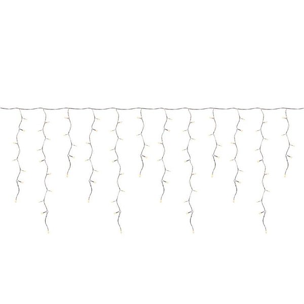 Cascata com 200 Leds Branco QuenteCordão Incolor 70x3,40m 120v