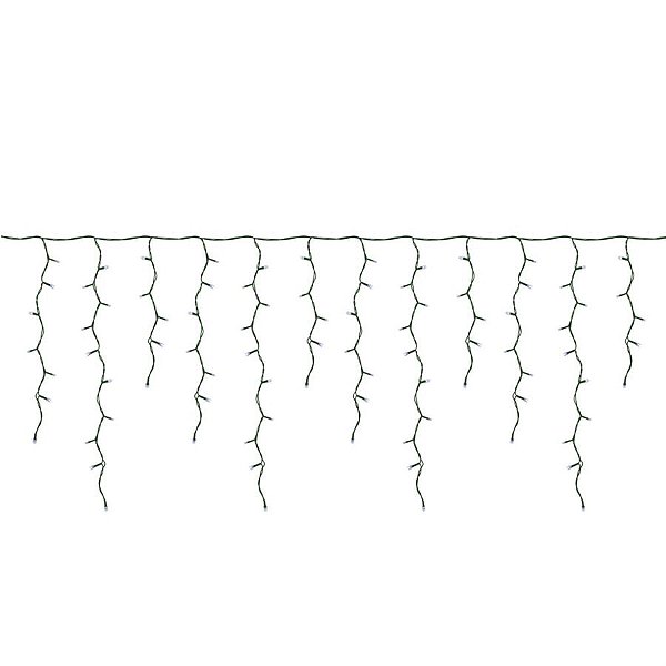 Cascata com 200 Leds Branco Quente Cordão Verde 70x3,40m 120v