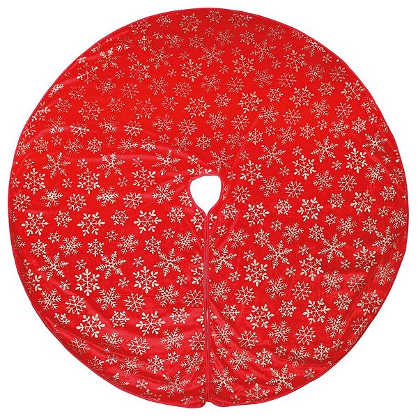 Saia Flocos Neve Ouro e Vermelho 70 cm