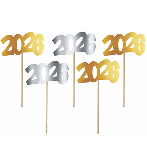 Enfeite Decorativo no Palito Reveillon 2026 M - 05 Un