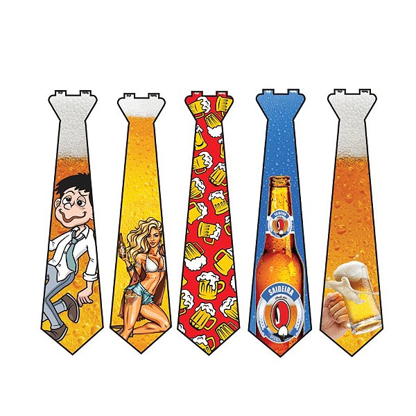 Gravata Adulto Cartonada Cerveja Tradicional - 10 Un