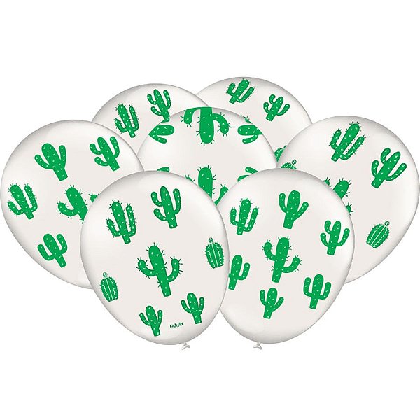 Balão Decorado para Vareta Cactos - 25 Un
