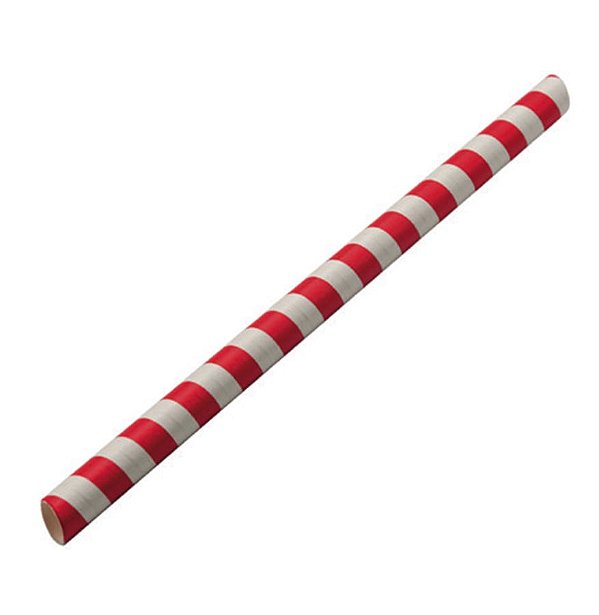 Canudo de Papel Milk Shake Vermelho - 12 unidades