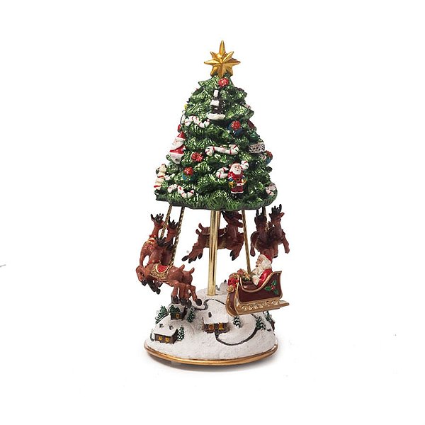 Árvore de Natal com Noel, Trenó e Renas Colorido (Bibelots Musicais)