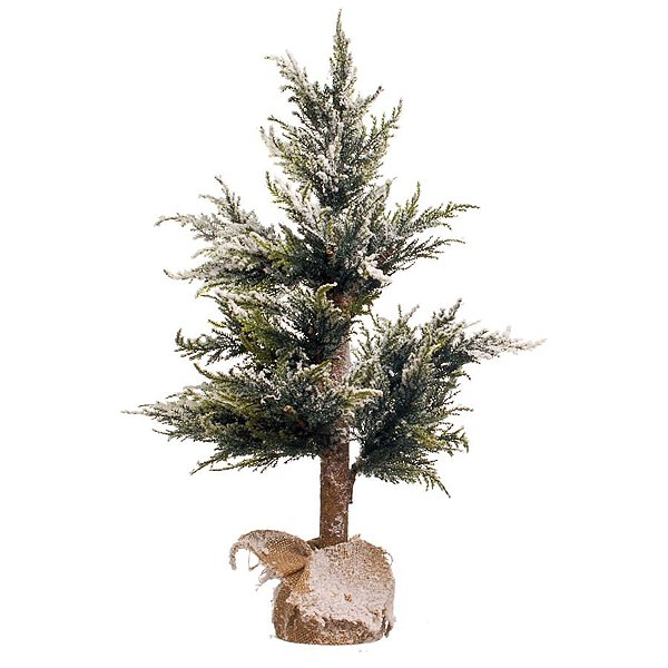 Árvore de Natal Pequena - Verde Claro e Branco Tamanho P