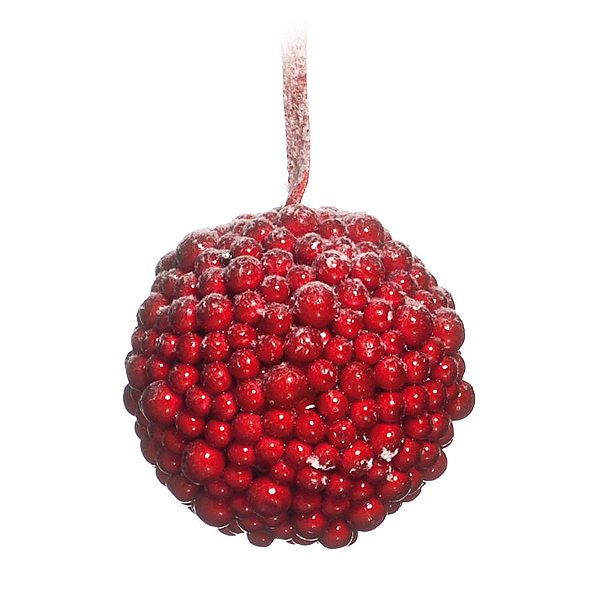 Bola de Natal de Cerejas Nevado Vermelho 10cm (Magic Forest) - 1 Un