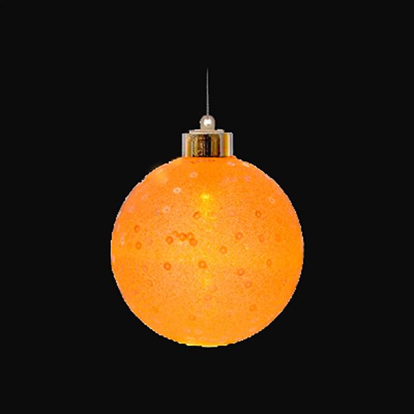 Iluminação de Natal - Bola com Lantejoulas com Led Branco 8cm - 6 Un
