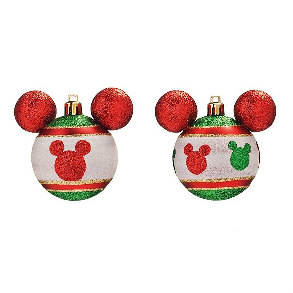 Natal Disney - Bola Silhueta Mickey Colorido 6cm - 6 Un