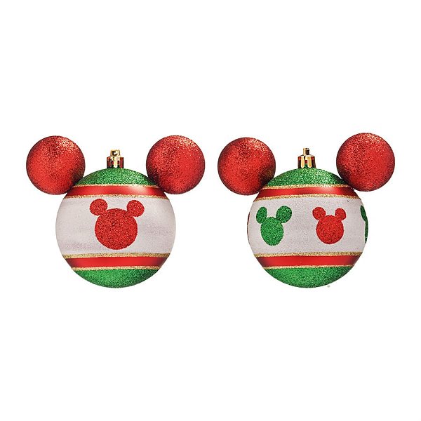 Natal Disney - Bola Silhueta Mickey Colorido 8cm - 4 Un