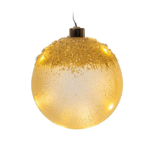 Iluminação de Natal - Bola com Vidro 10 Leds Fosca Branco 12cm