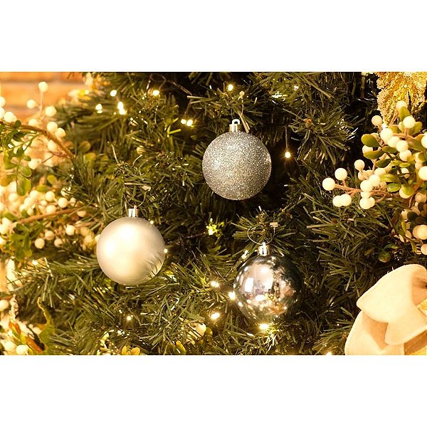 Bola de Natal Lisa Azul Claro 7cm - 8 Un