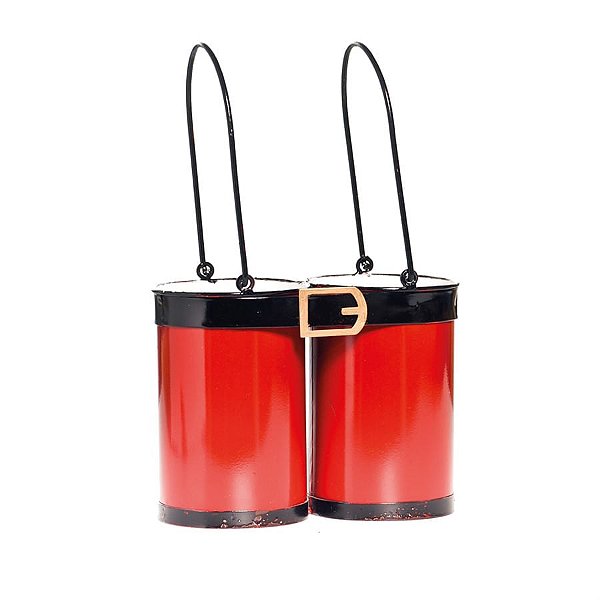 Cachepot Noel Duplo Vermelho (Farm House) - 1 Unidade