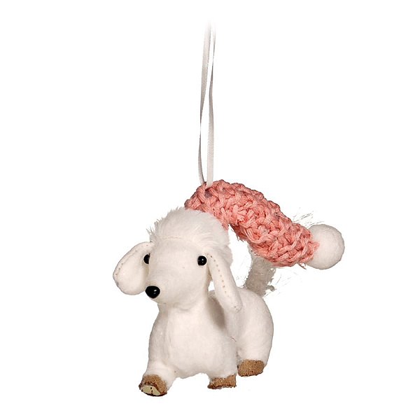 Cachorro com Gorro Branco 5cm (Soft Touch)
