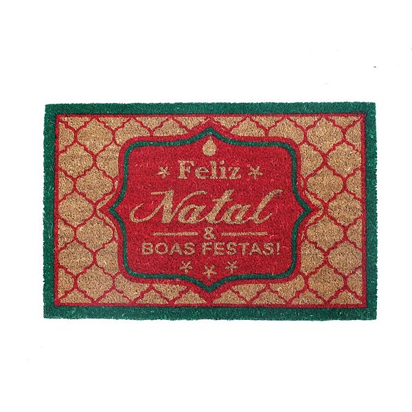 Capacho de Natal Boas Festas Vermelho (Capachos Natalinos) - 1 Unidade
