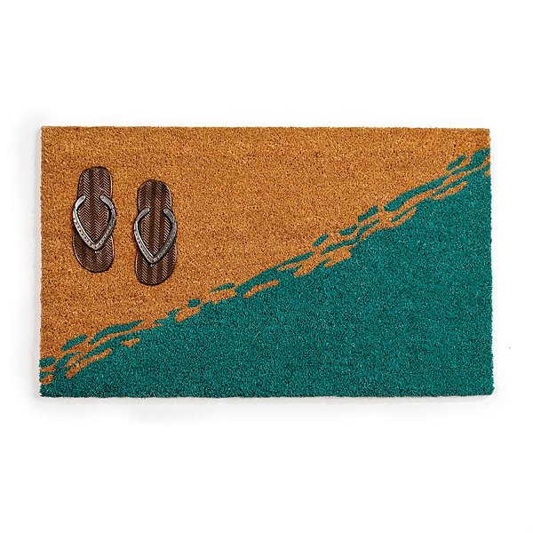 Capacho de Natal Estampa Prata Azul e Natural (Capachos) - 1 Unidade