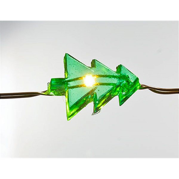 Iluminação de Natal - Pisca Pisca com Árvores 20 Leds 2 Pilha AA Verde Claro