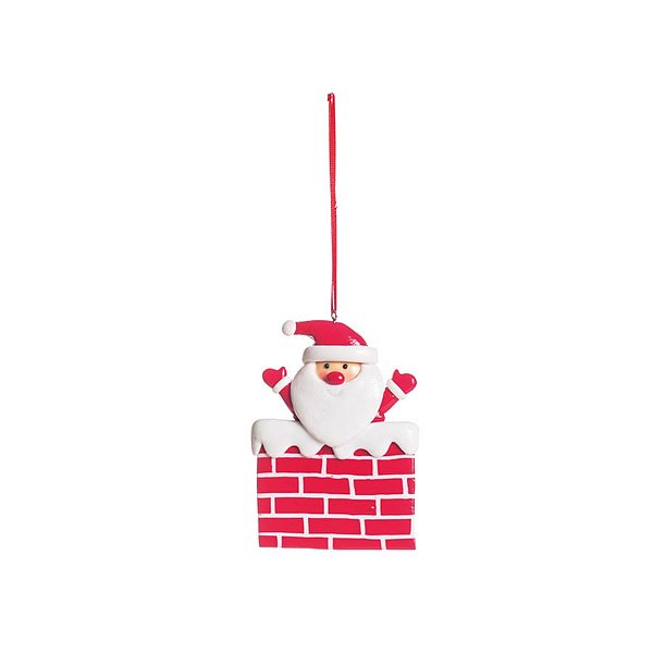 Enfeite Noel em Chaminé Branco e Vermelho (Sweet Sugar)