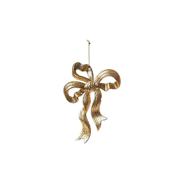Enfeite para Pendurar - Laço Incolor e Ouro - 1 Un
