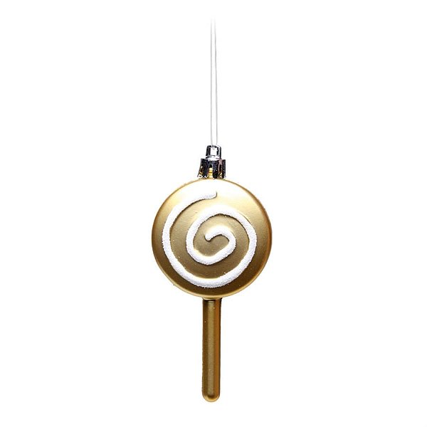 Enfeite para Pendurar - Pirulito Ouro e Branco (Bakery) - 3 Peças