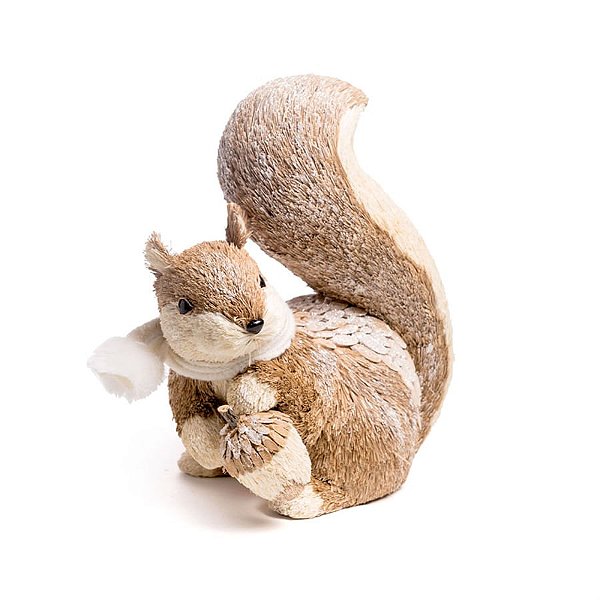 Esquilo Decorativo Deitado Natural (Chalé)