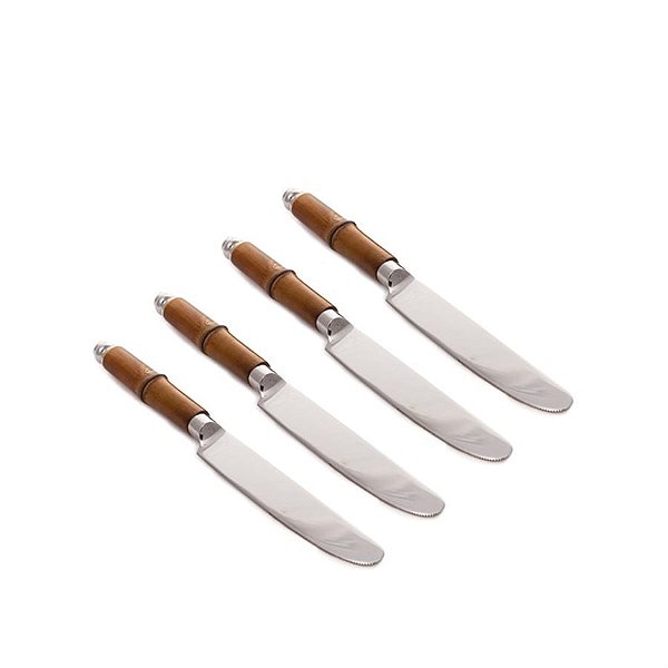 Faca de Mesa com Cabo Madeira Mare Prata