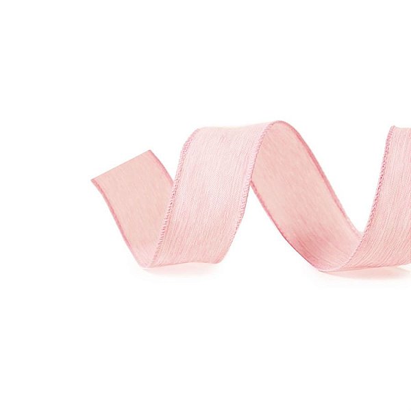 Fita de Natal Lisa Rosa Claro 3,8cm (Fita para Presente) - 1 Un