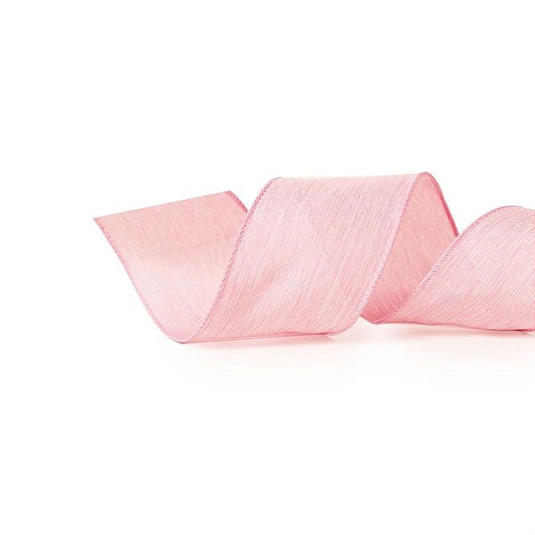 Fita de Natal Lisa Rosa Claro 6,3cm - 1 Rolo