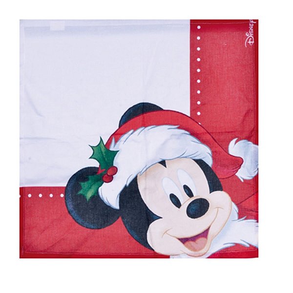 Natal Disney - Guardanapo de Tecido Mickey Colorido 40X40cm - 4 Peças