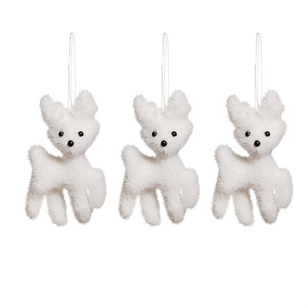 Mini Rena Isopor para Pendurar Branco 11cm - 3 Un