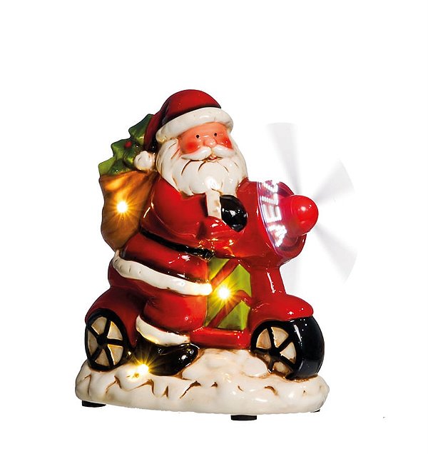 Noel na Bicicleta com Helice 3 AAA Vermelho