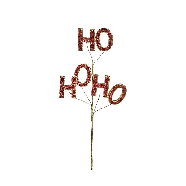 Pick Hohoho em Glitter Vermelho e Ouro - 6 Un