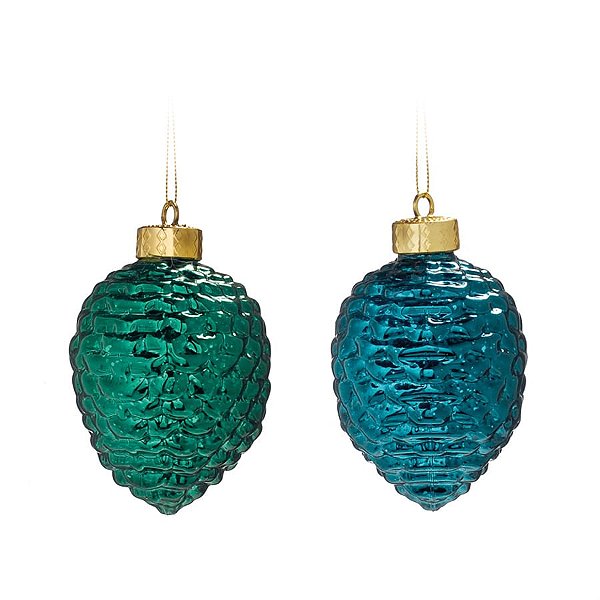 Pinha Azul e Verde Bandeira 10cm - 4 Un