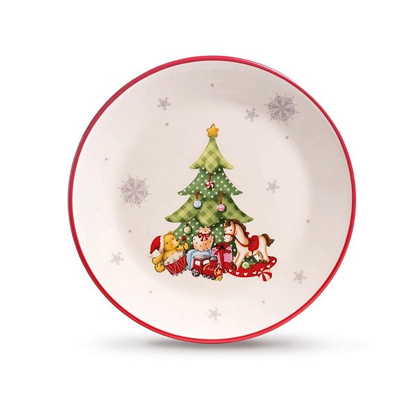 Prato Raso com Pinheiro Vermelho e Verde