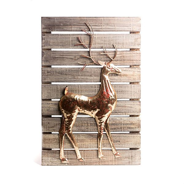 Quadro Rena Direita Marrom e Ouro