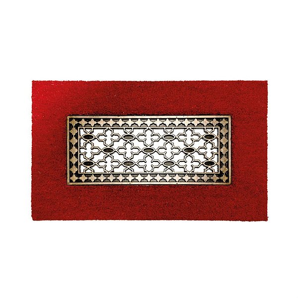 Tapete de Natal com Centro BorraChá Vermelho e Marfim (Capachos)