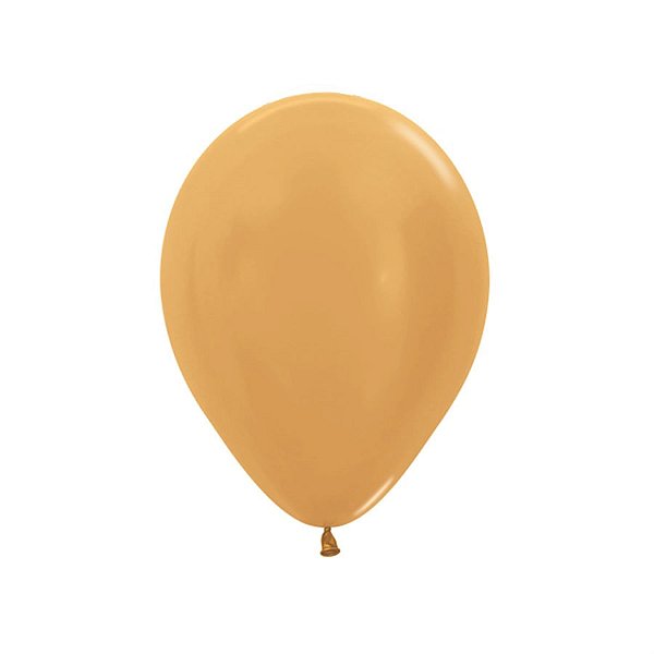 Balão Látex Metal Dourado 5" / 13cm - 50 Un