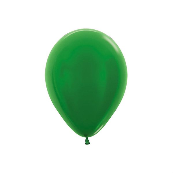 Balão Látex Metal Verde 10" / 25cm - 50 Un