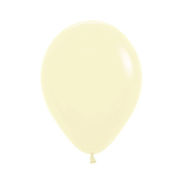 Balão Látex Pastel Mate Amarelo 10" / 25cm - 50 Un