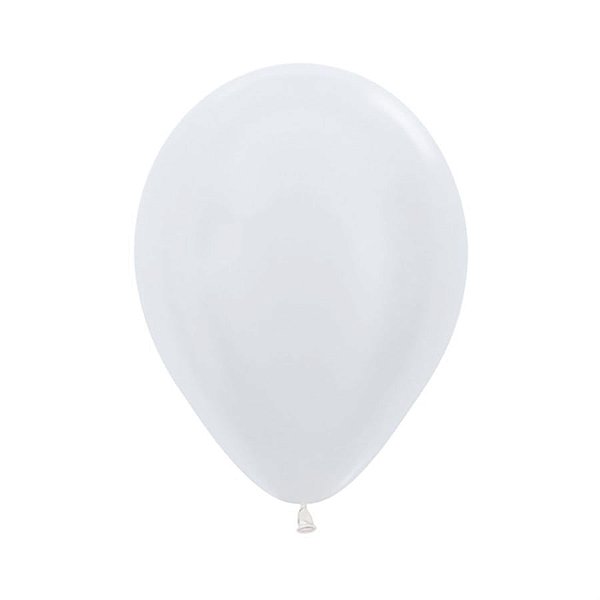 Balão Látex Satin Branco 12" / 30cm - 50 Un