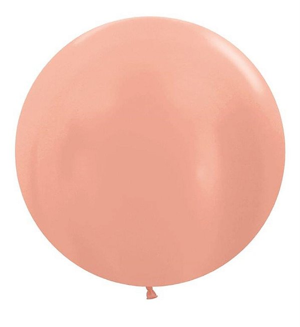 Balão Gigante Látex Metal Rose Gold 24" / 60cm - 3 Un