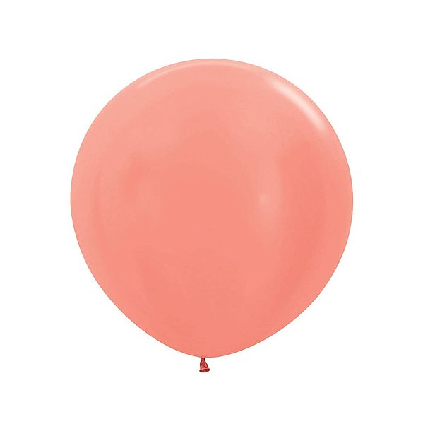 Balão Látex Metal Dourado Rosa 36" / 91cm - 2 Un