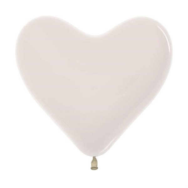 Balão Látex Coração Cristal Transparente 12'' / 30cm - 50 Un