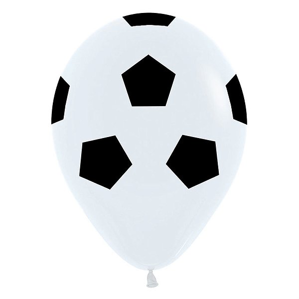 Balão Látex Impressão 360 Fashion Bola de Futebol 12" / 30cm - 12 Un