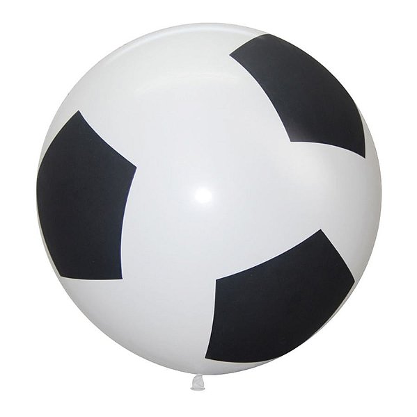Balão Látex Impressão 360 Fashion Bola de Futebol 36" / 91cm - 2 Un