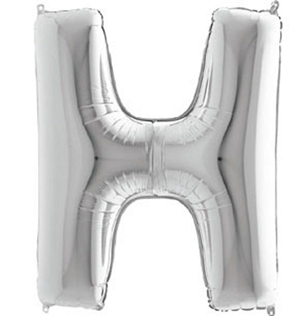 Balão Metalizado Letra H Prata 40'' / 101cm