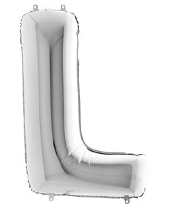 Balão Metalizado Letra L Prata 40'' / 101cm