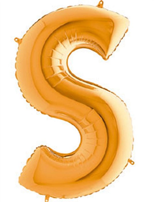 Balão Metalizado Letra S Ouro 40'' / 101cm